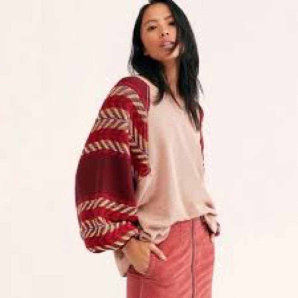 Free People We The Free Rainbow Dreams Pullover Knit Top